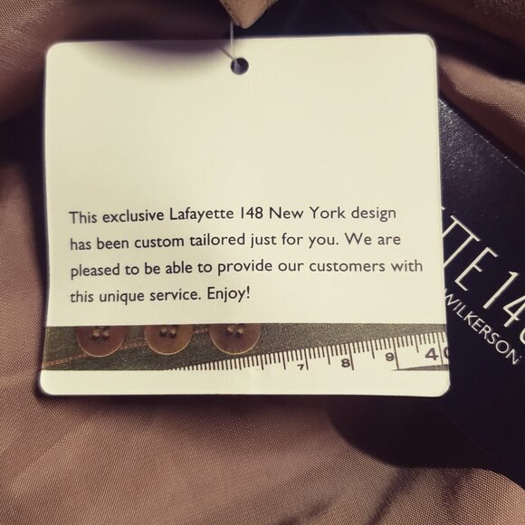 Lafayette 148 New York Gold Bronze 100% Leather Jacket NWT Size 16 Stunning - Picture 14 of 16